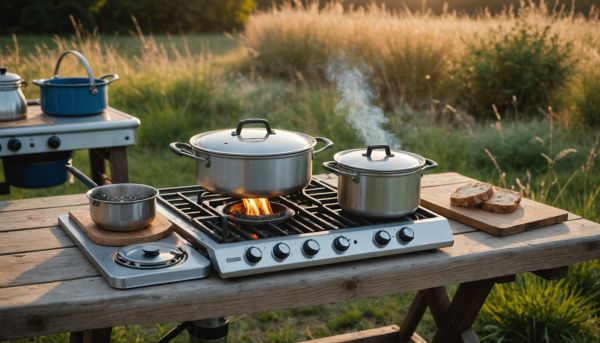 Le réchaud à deux feux simplifie la cuisine dehors